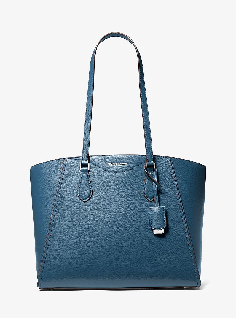 Taryn Large Leather Tote Bag in DK CHAMBRAY | Michael Kors