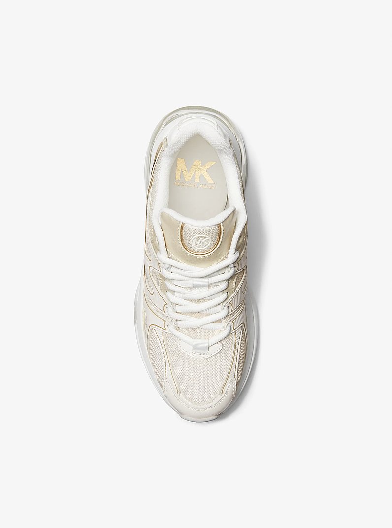 Kit Extreme Metallic Leather and Mesh Trainer in PL GLD MULTI | Michael Kors