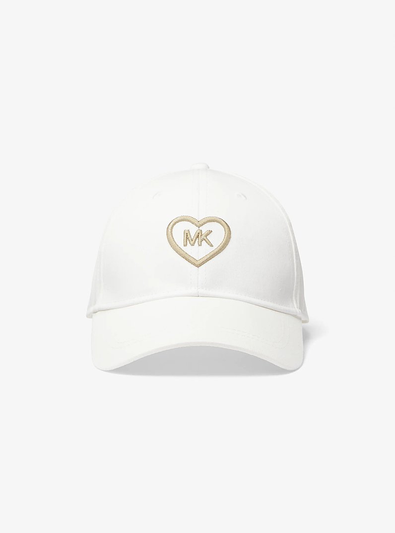 Casquette de baseball en coton brod&eacute; in BLANC | Michael Kors