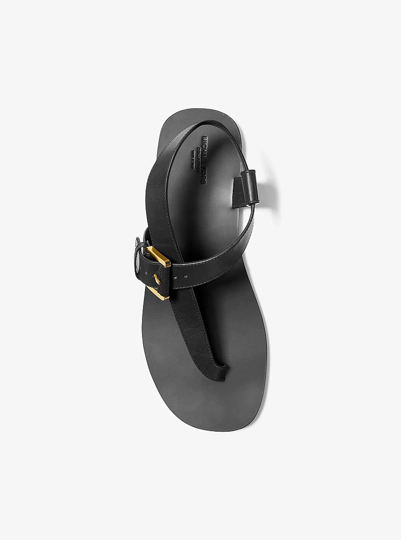 Penelope Leather Sandal in BLACK | Michael Kors