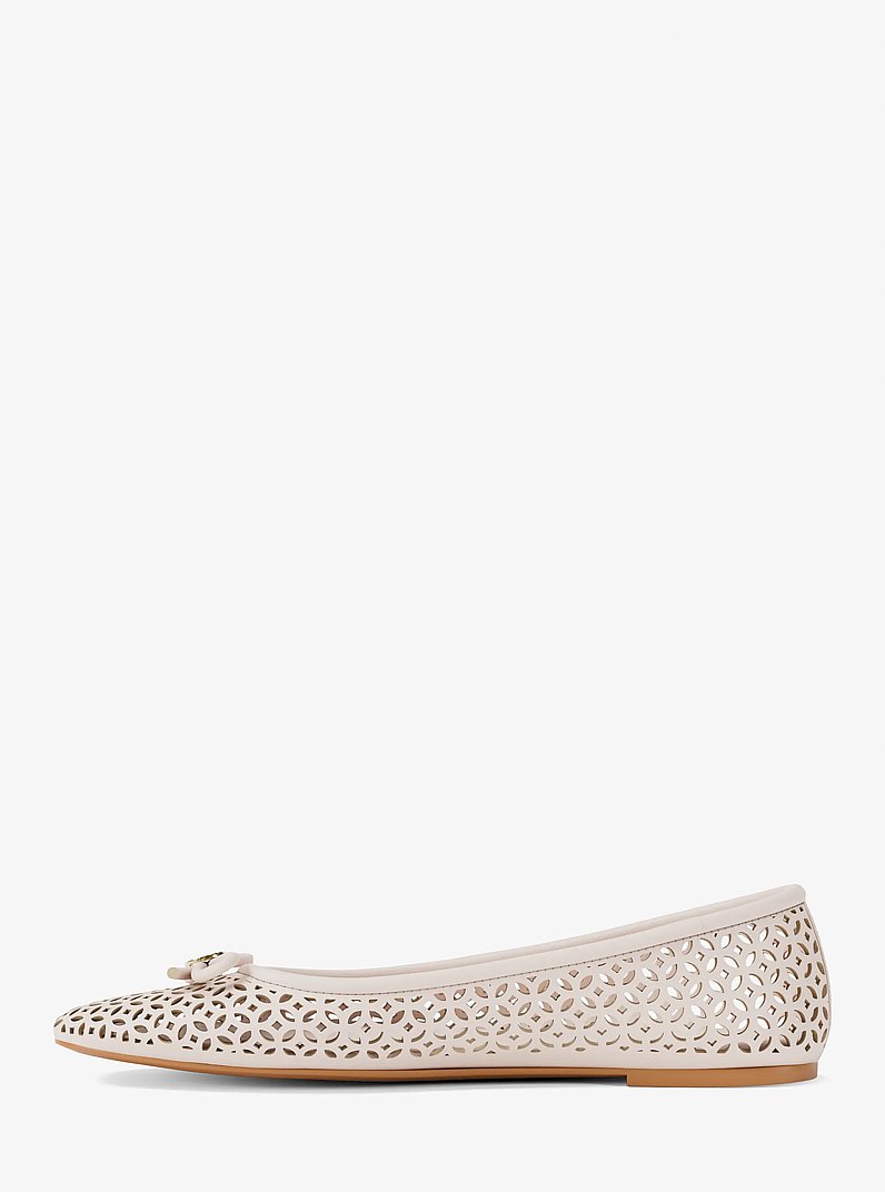 Savannah Perforated Ballet Flat in LT CREAM | Michael Kors