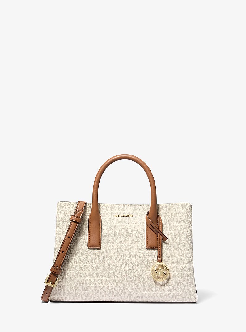 Ruthie Small Signature Logo Satchel in VANILLA/ACORN | Michael Kors