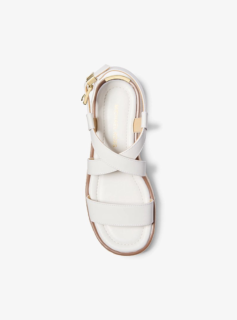 Alpargata Lynn de piel con plataforma in BLANCO INTENSO | Michael Kors