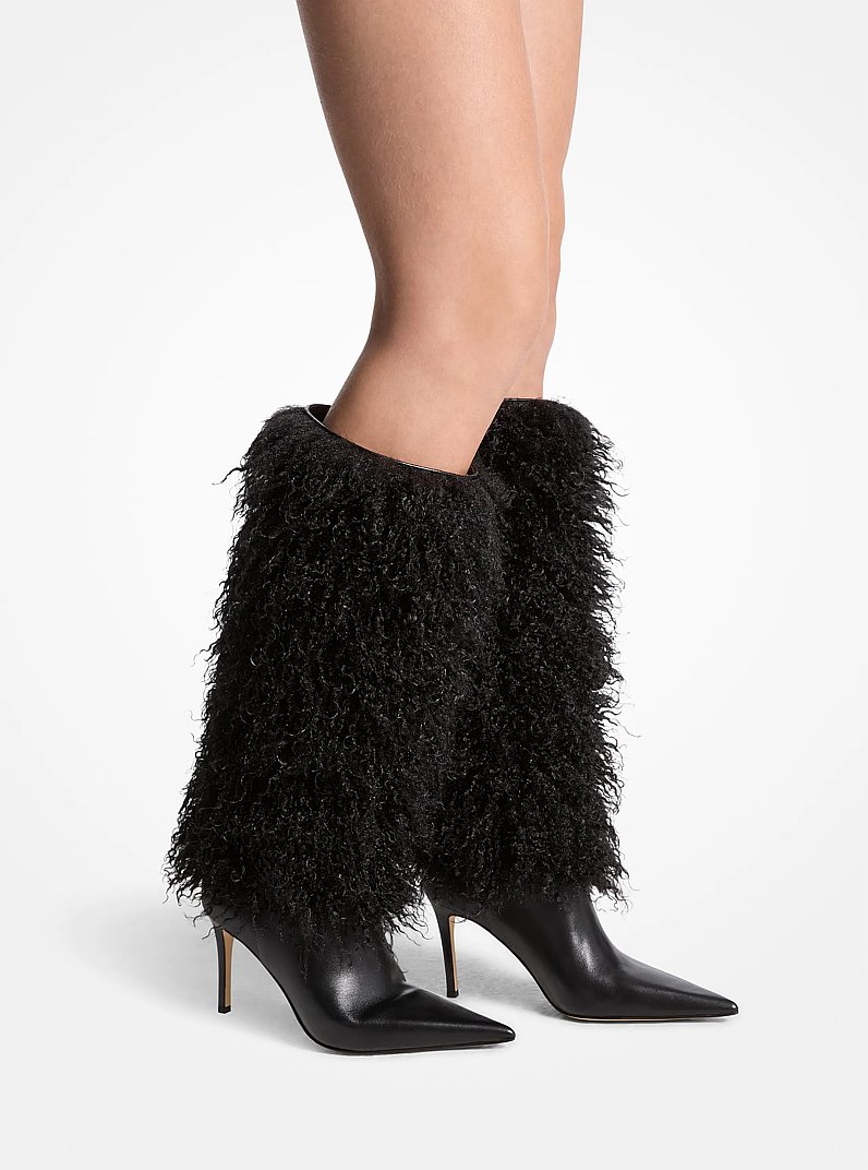 Dawn Faux Shearling Boot in BLACK | Michael Kors