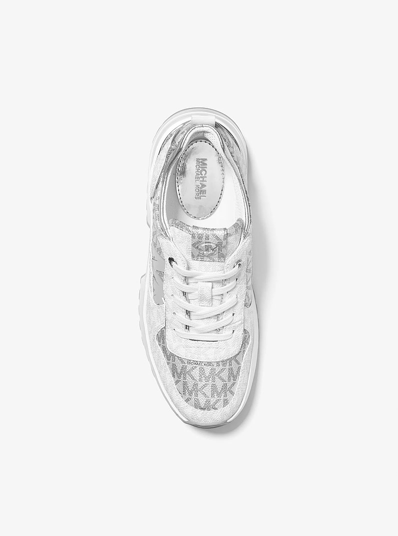 Muse Metallic Logo Trainer in SILVER MULTI | Michael Kors