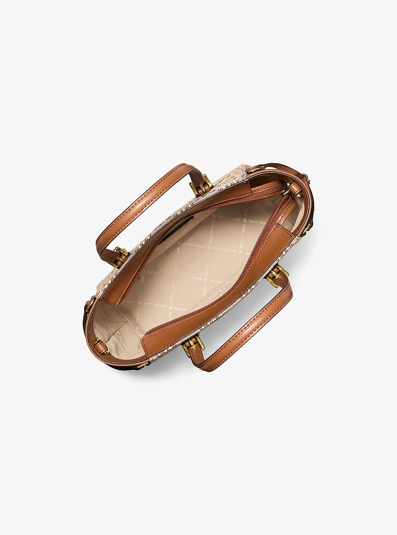Voyager Extra-Small Logo Jacquard Convertible Crossbody Bag in LUGGAGE | Michael Kors
