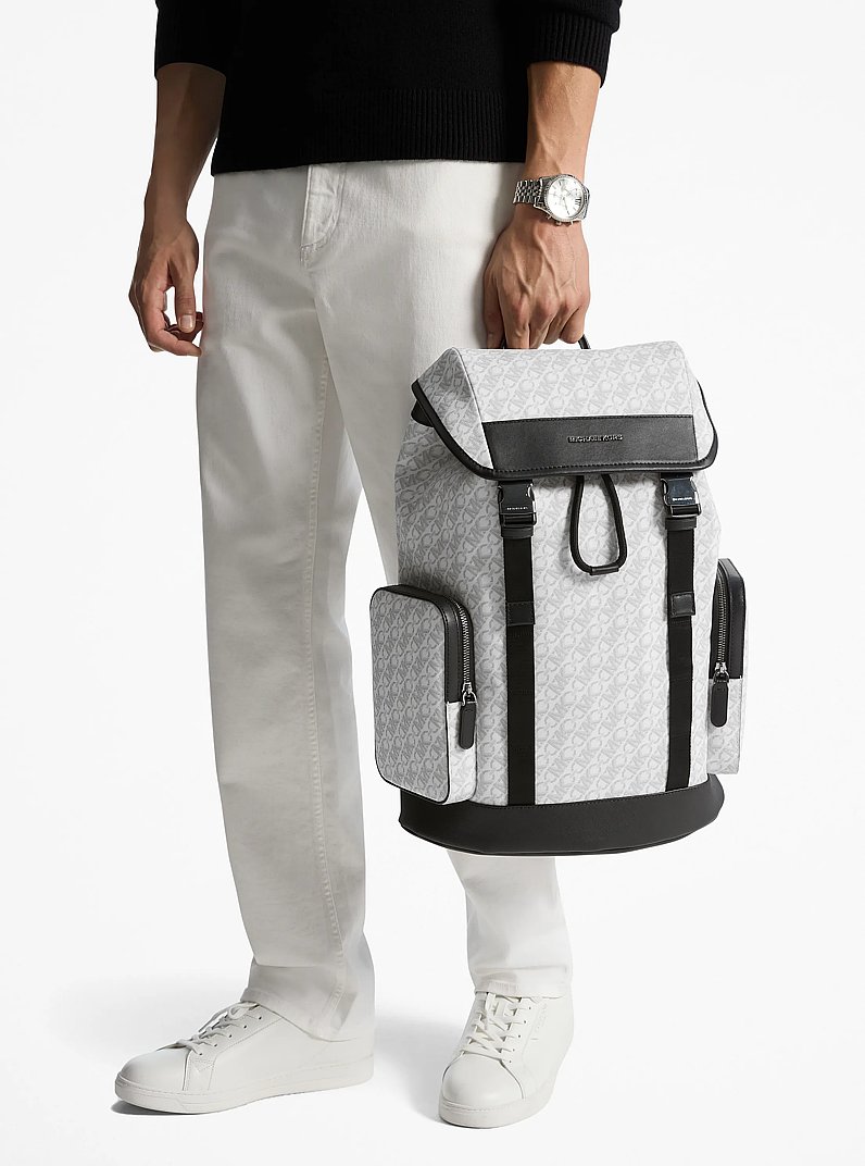 Hudson Empire Monogram Backpack in OPTIC WHITE | Michael Kors