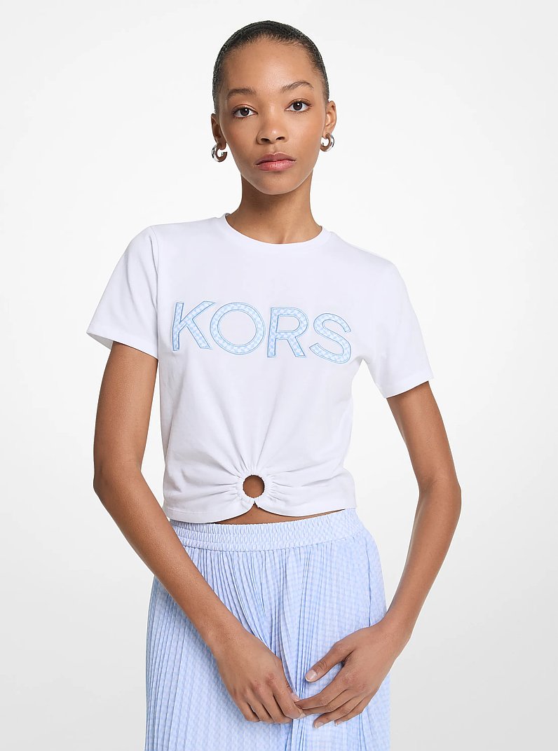 Tile Print Logo Ring T-Shirt in SHOREBLUE | Michael Kors