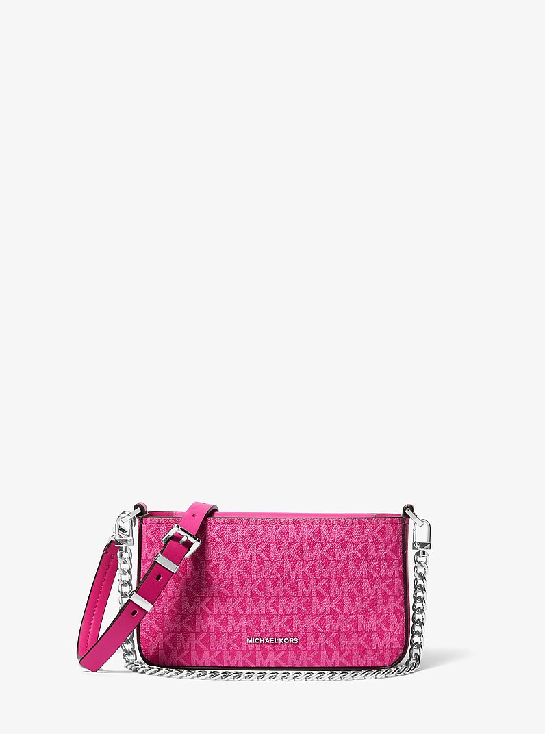Bryant Small Signature Logo Convertible Pochette in WILD BERRY | Michael Kors