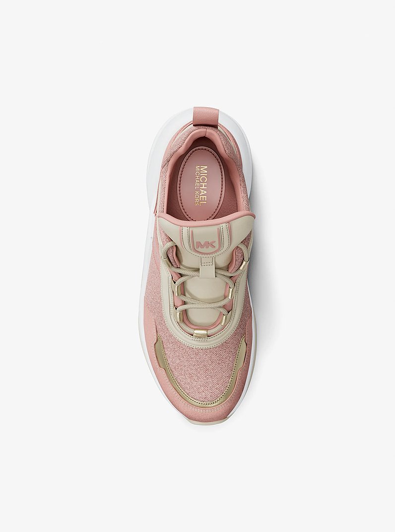 Olympia Mixed-Media Trainer in POWDER BLUSH | Michael Kors