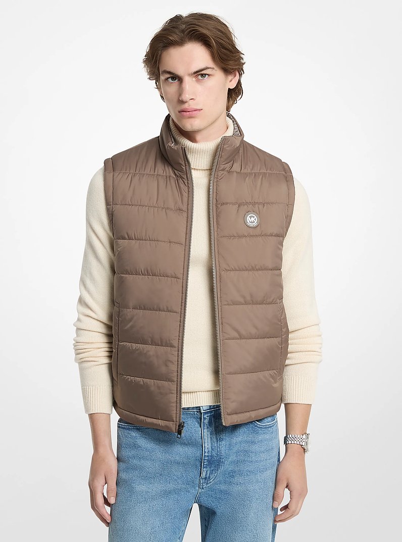 Signature Logo Reversible Vest in MUSHROOM | Michael Kors