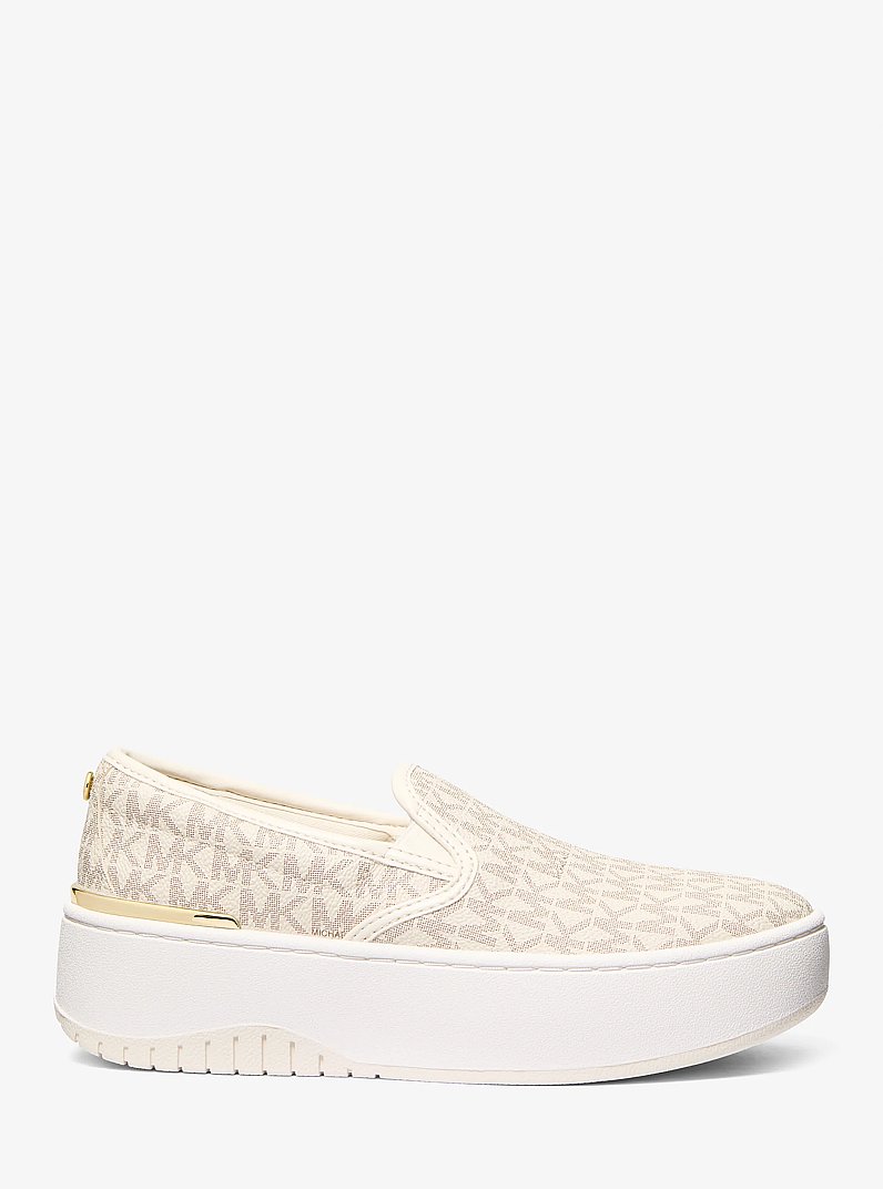 Sneaker slip-on Dottie con plateau e stampa logo in VANIGLIA | Michael Kors