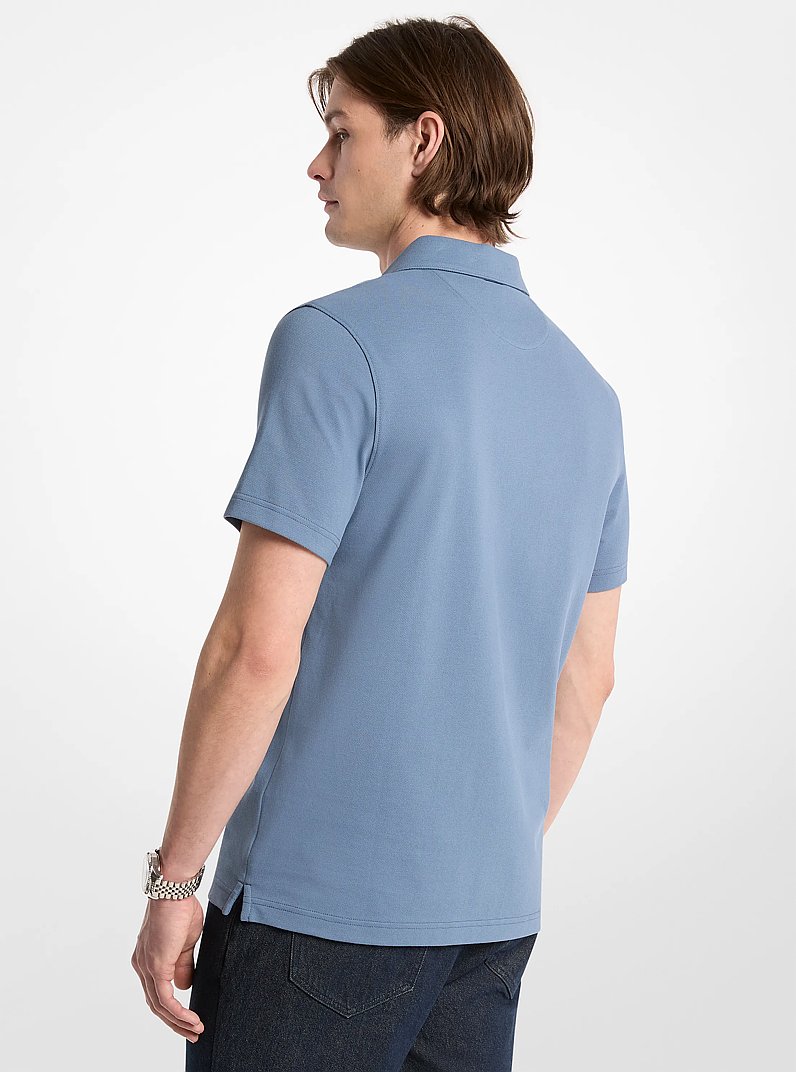 Polo in piqu&eacute; di cotone Pima in DENIM | Michael Kors