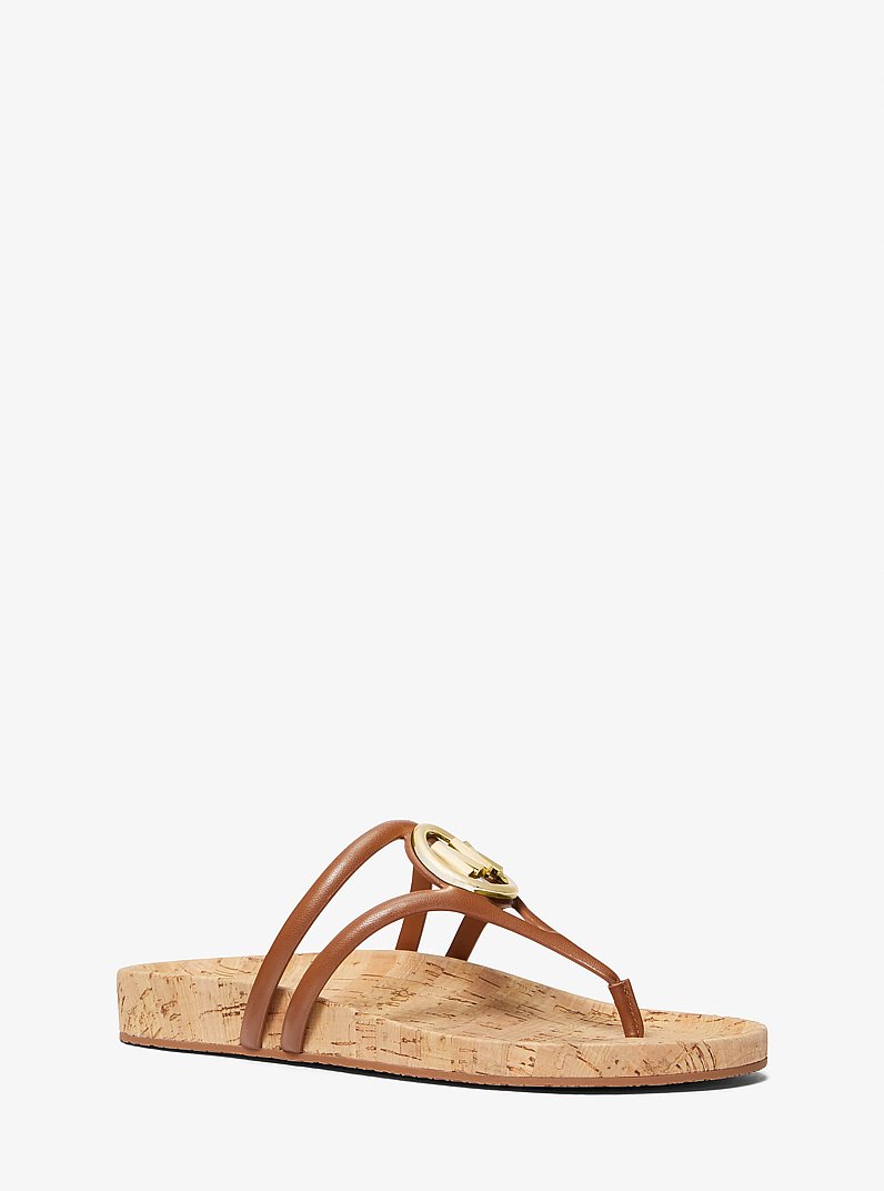 Sandalia Hampton de piel in LUGGAGE | Michael Kors