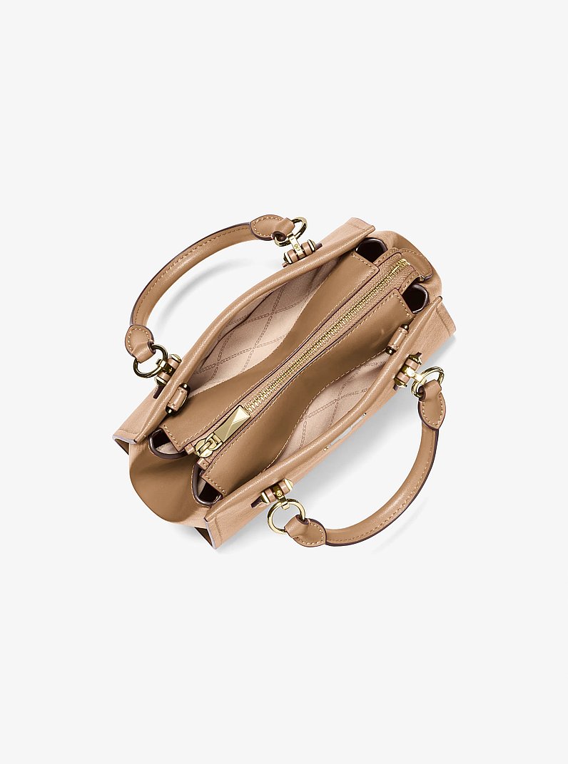 Marilyn Small Saffiano Leather Crossbody Bag in HUSK | Michael Kors