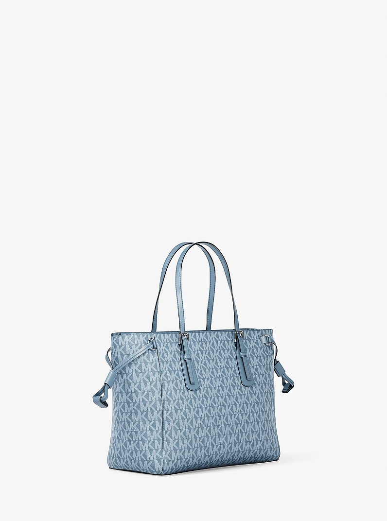 Voyager Extra-Small Signature Logo Tote Bag in DENIM | Michael Kors