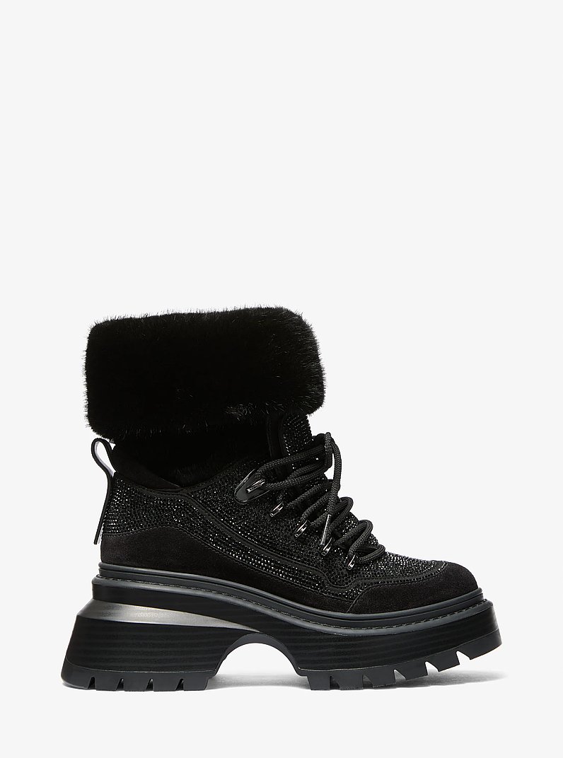 Bota Shiloh de varios materiales con adorno in NEGRO | Michael Kors