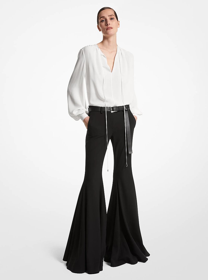 Blusa de seda georgette in BLANCO INTENSO | Michael Kors