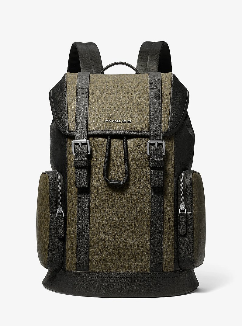 Hudson Signature Logo Backpack in OLIVE | Michael Kors