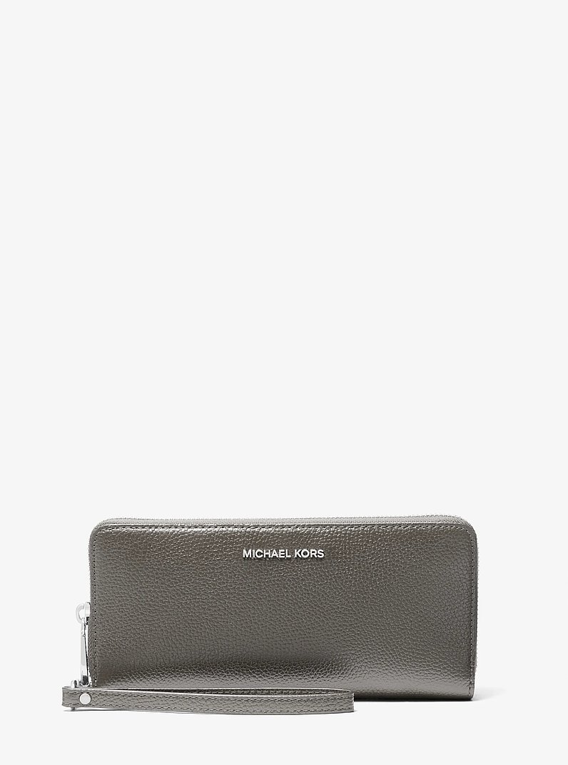 Cartera continental grande de piel granulada in PIZARRA | Michael Kors