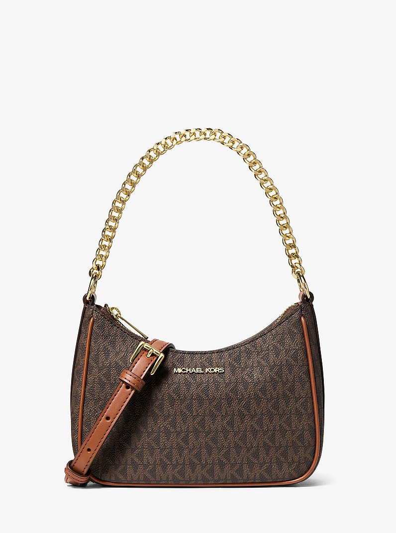 Jet Set Signature Logo Convertible Crossbody Bag in BROWN | Michael Kors
