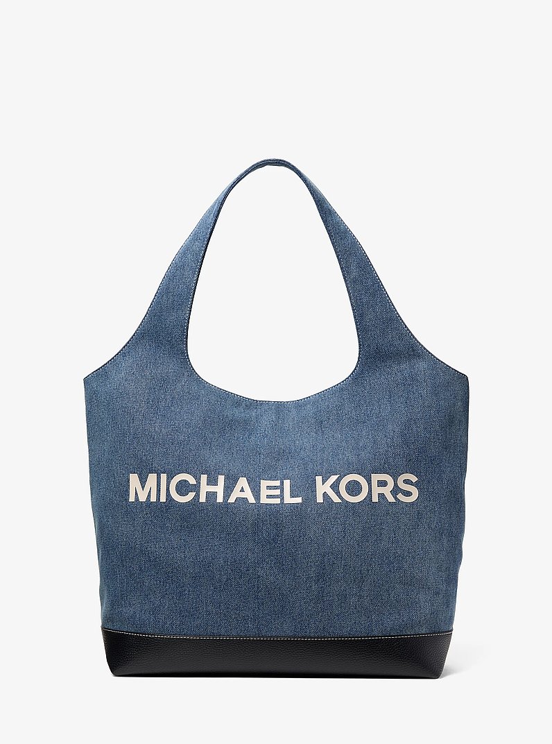 Cooper Medium Denim Tote Bag in DK VT BLUWSH | Michael Kors
