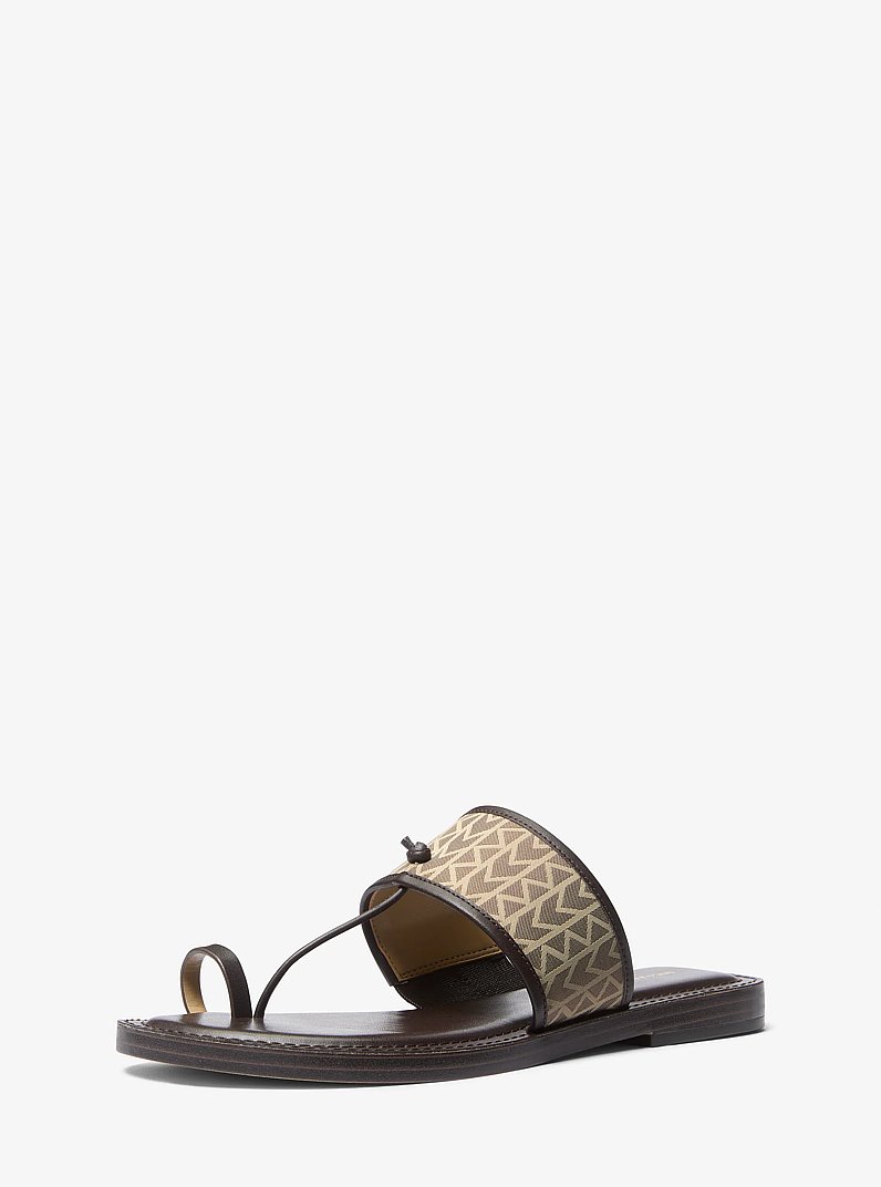 Ashtin MK2000 Logo Jacquard Sandal in NATURAL | Michael Kors