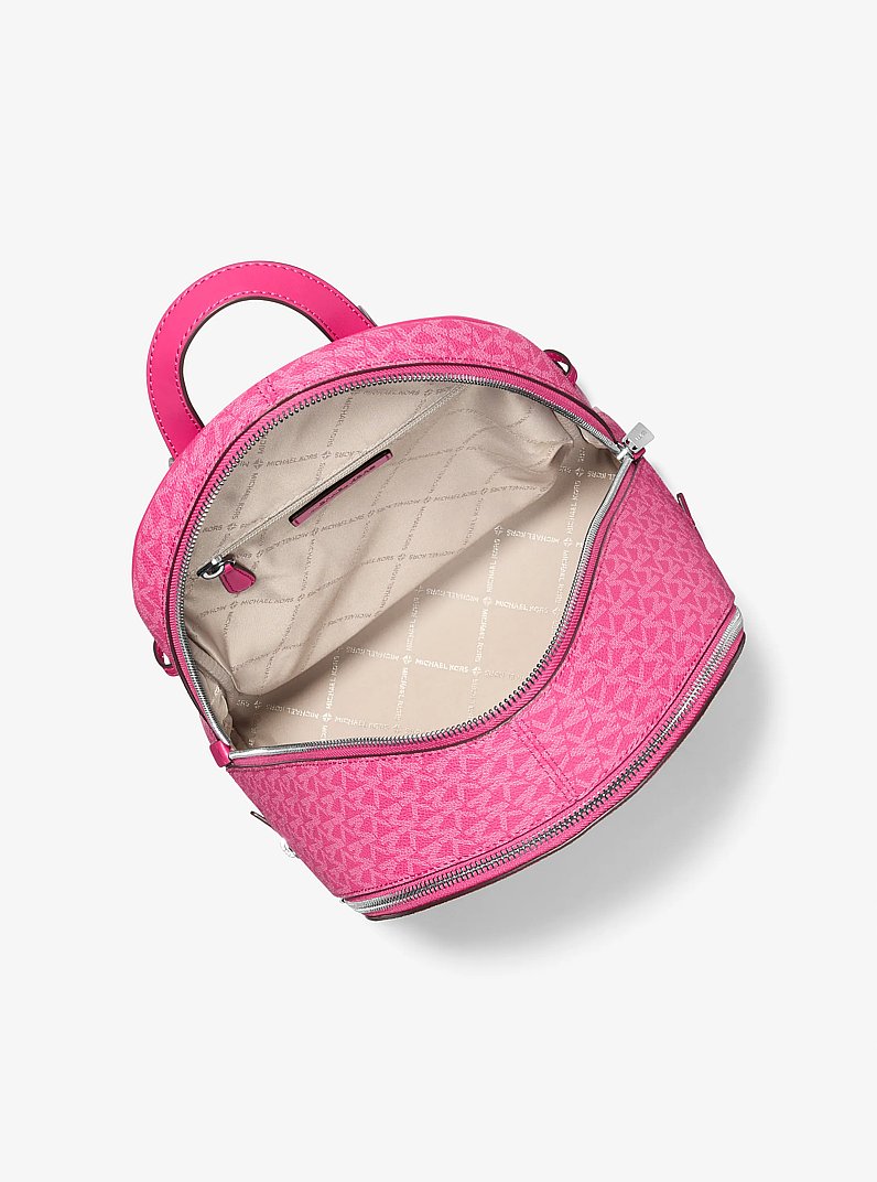 Rhea Medium Signature Logo Backpack in DRAGONFRUIT | Michael Kors
