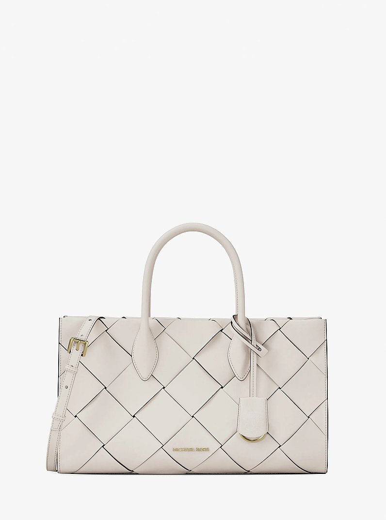 Bolso satchel Mirella mediano trenzado in CREMA CLARO | Michael Kors