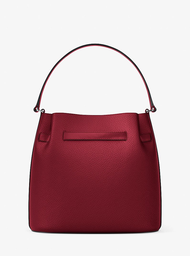 Sac &agrave; bandouli&egrave;re seau convertible Carson de taille moyenne en cuir grain&eacute; in BORDEAUX | Michael Kors