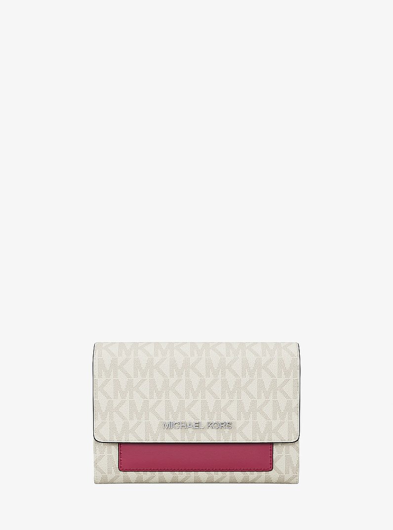 Jet Set Medium Signature Logo 2-in-1 Wallet in DARK RASPBERRY MULTI ...