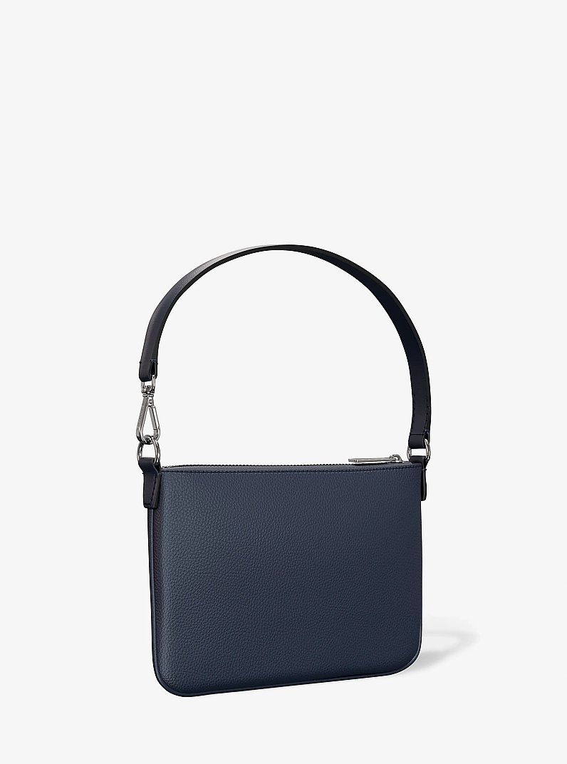Jet Set Small Pebbled Leather Convertible Wristlet in NAVY | Michael Kors