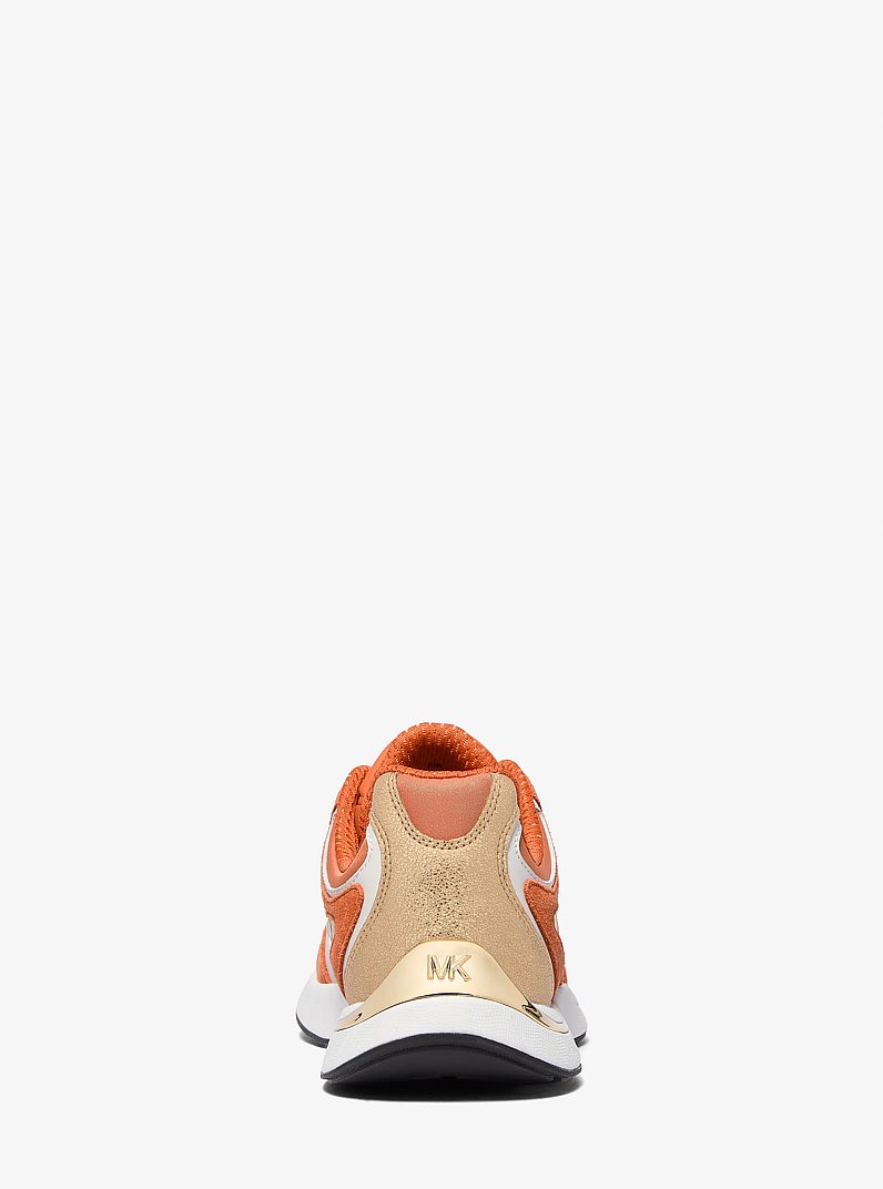 Riley Mixed-Media Trainer in ORANGE PUNCH | Michael Kors