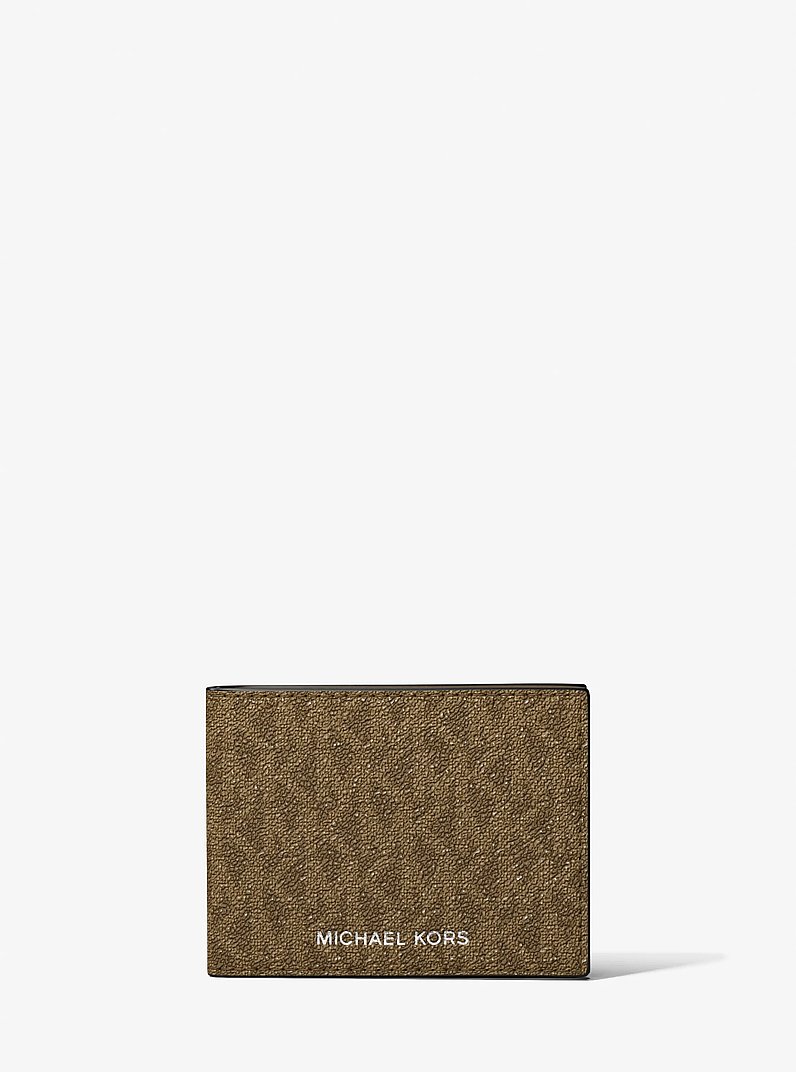 Portafoglio a libro Harrison con logo e portadocumenti in LODEN | Michael Kors