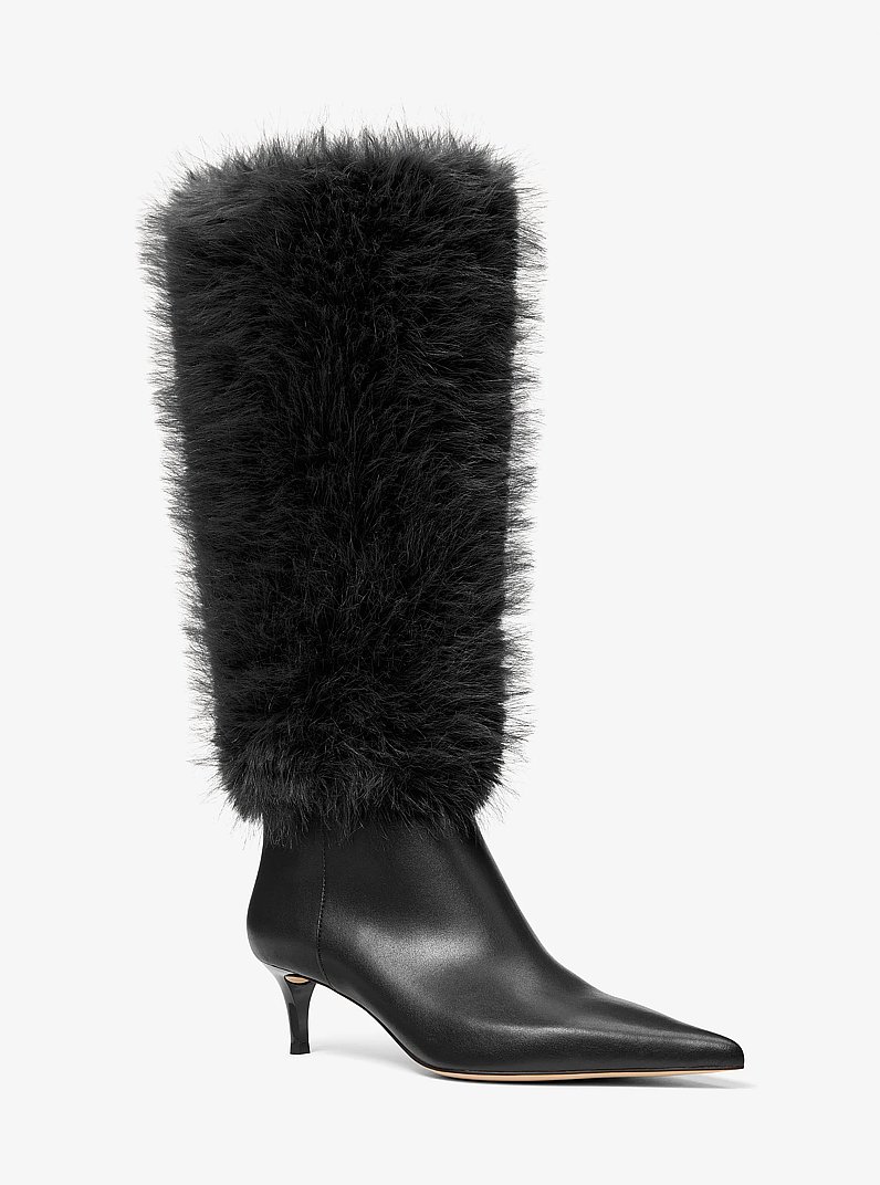 Nalia Faux Fur Boot in BLACK | Michael Kors