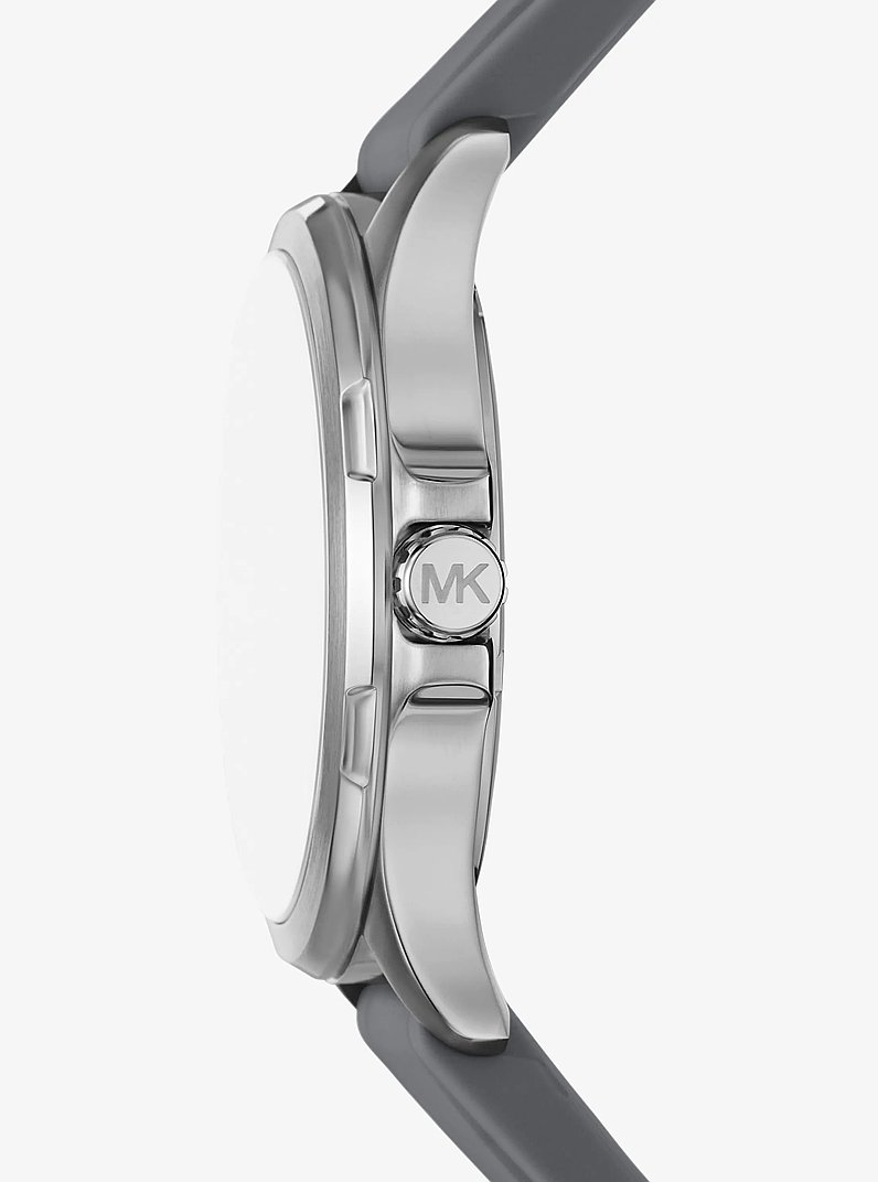 Oversized Bowen Gray-Tone and Silicone Watch in OXBLOOD | Michael Kors