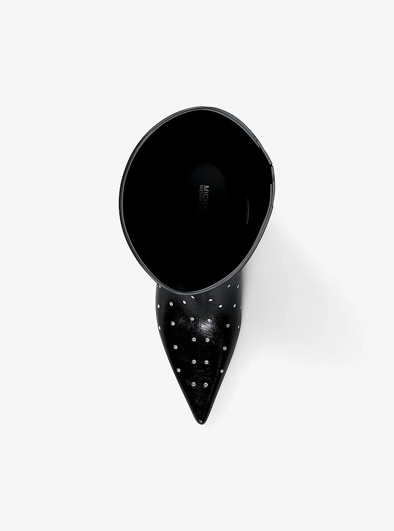 Nalia Studded Kitten Heel Boot in BLACK | Michael Kors