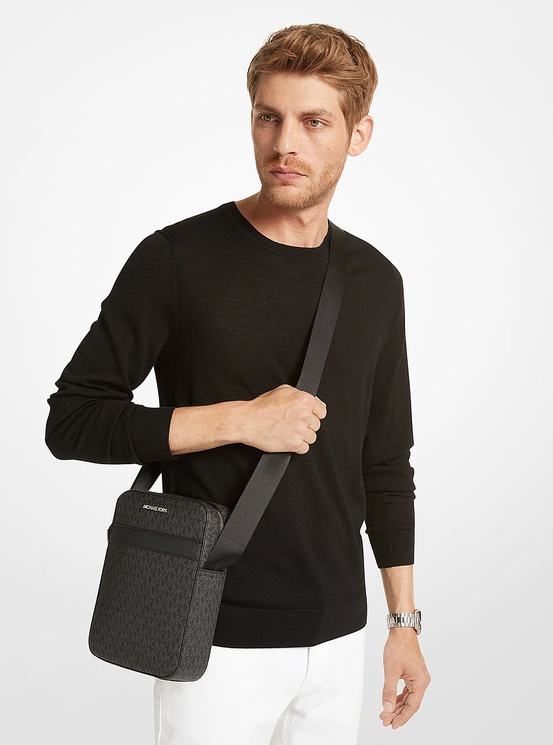 Cooper Signature Logo Flight Bag in BLACK | Michael Kors