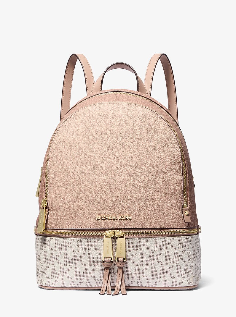 Mochila Rhea mediana con bloque de color y logotipo in BALLET MULTI | Michael Kors