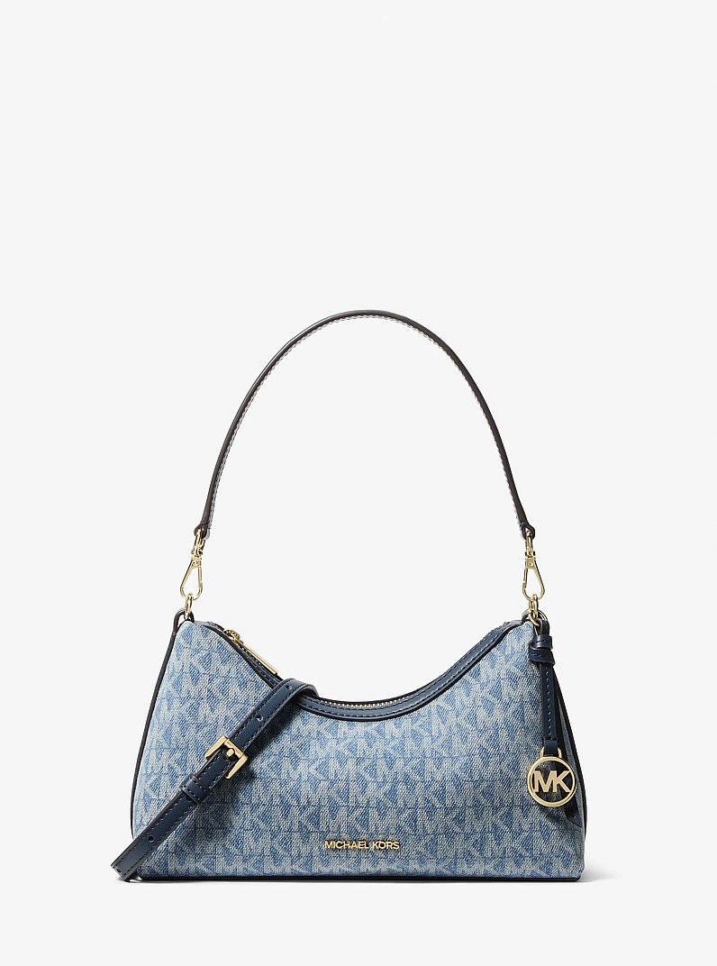 Petit sac &agrave; bandouli&egrave;re convertible Sammy en denim &agrave; imprim&eacute; &agrave; logo Signature in BLEU CLAIR R&Eacute;TRO LAV&Eacute; | Michael Kors