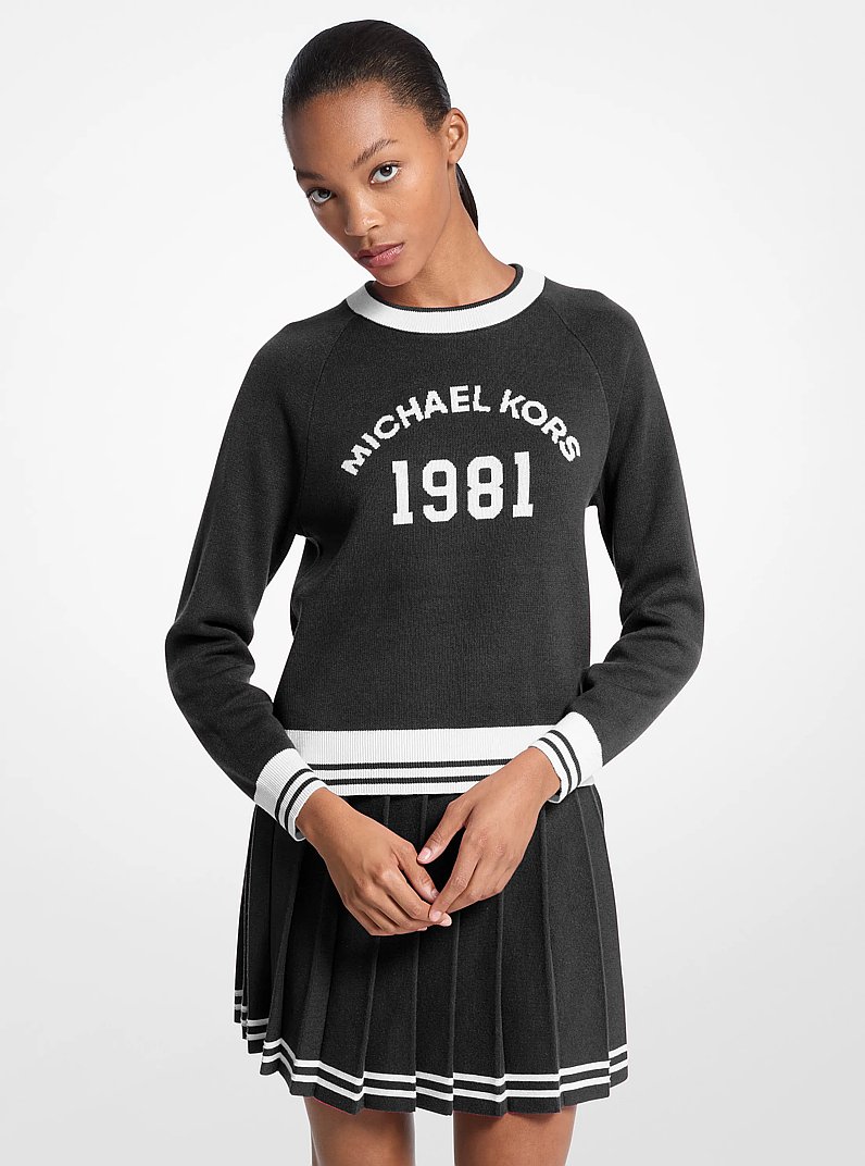 Su&eacute;ter de mezcla de algod&oacute;n con logotipo in NEGRO | Michael Kors
