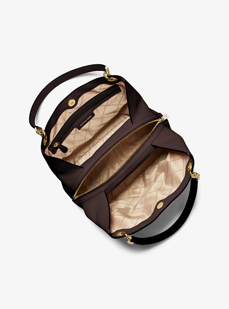 Kensington Large Pebbled Leather Tote Bag in CHOCOLATE | Michael Kors