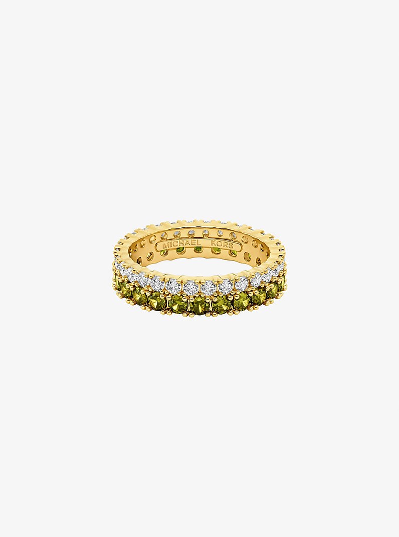 Two-Tone Double Pav&eacute; Ring in GOLD/PERIDOT | Michael Kors