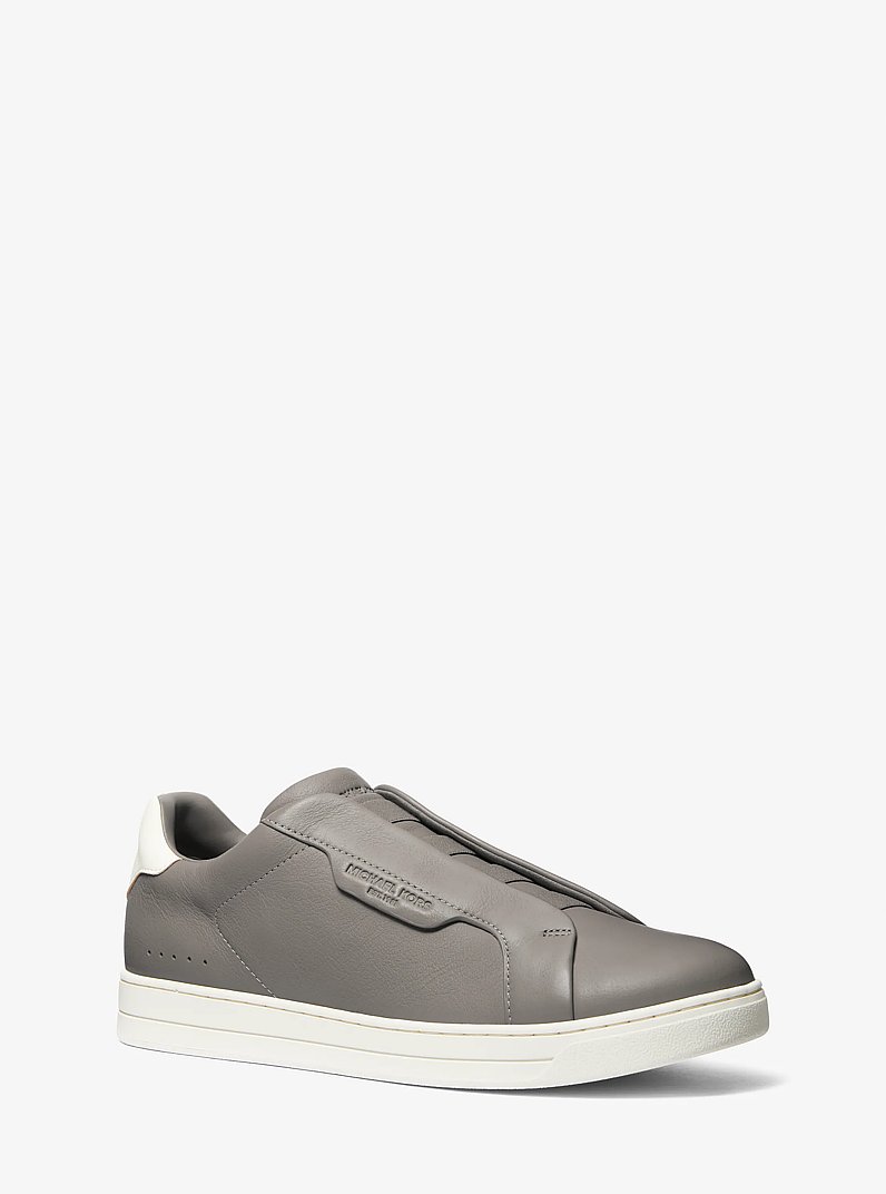 Keating Two-Tone Leather Slip-On Sneaker in HEATHER GREY | Michael Kors