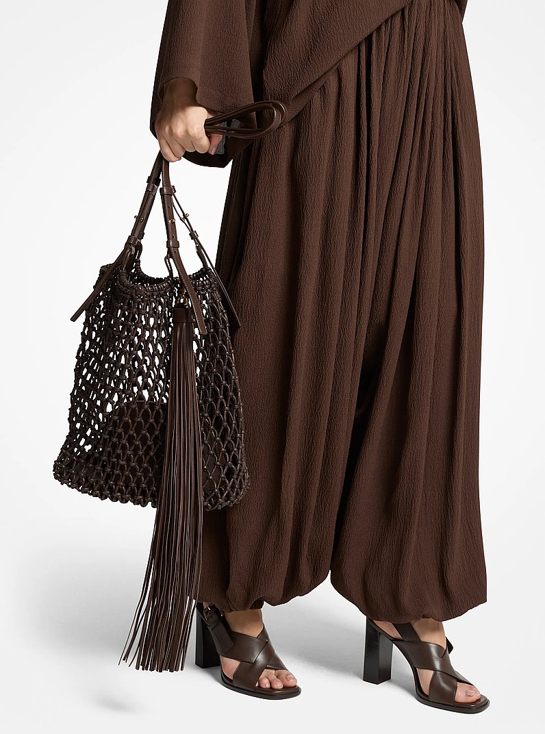 Loli Macram&eacute; Shoulder Bag in ESPRESSO | Michael Kors