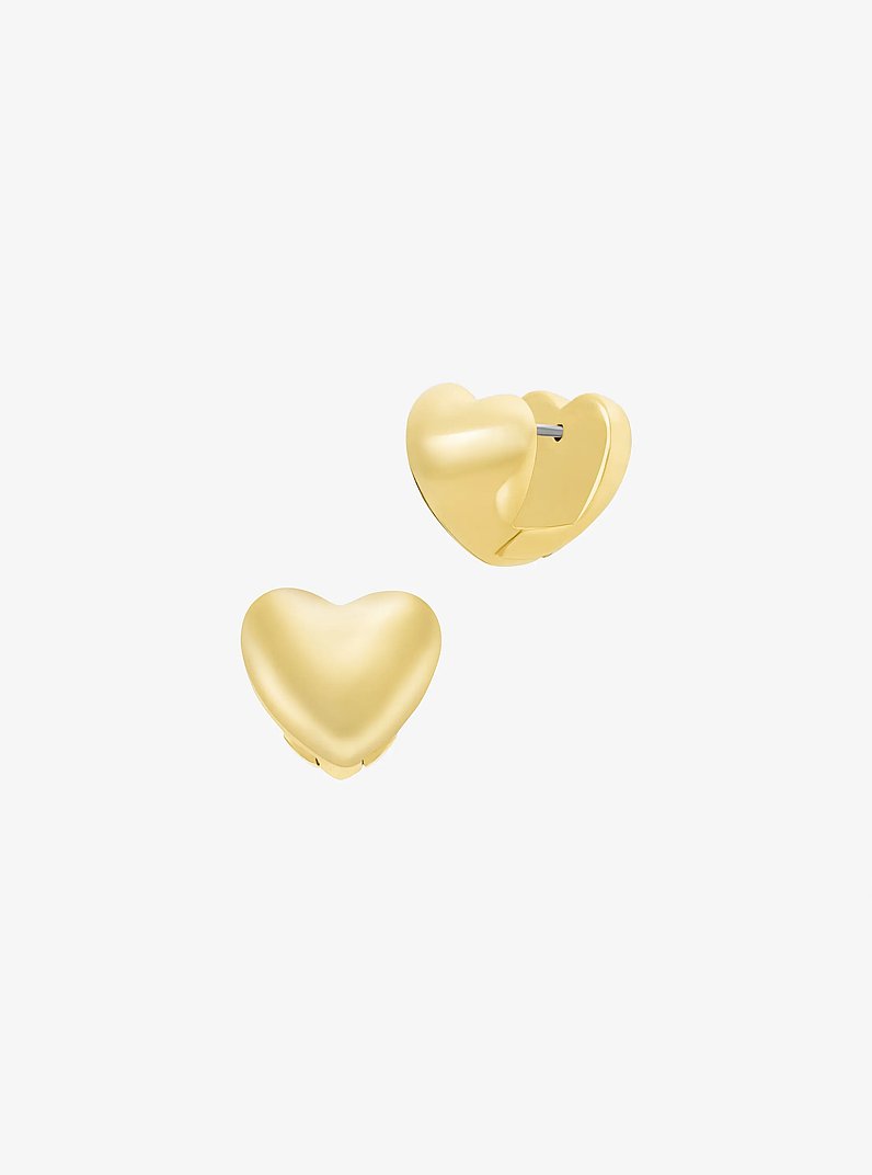 Puffy Heart Huggie Earrings in GOLD | Michael Kors