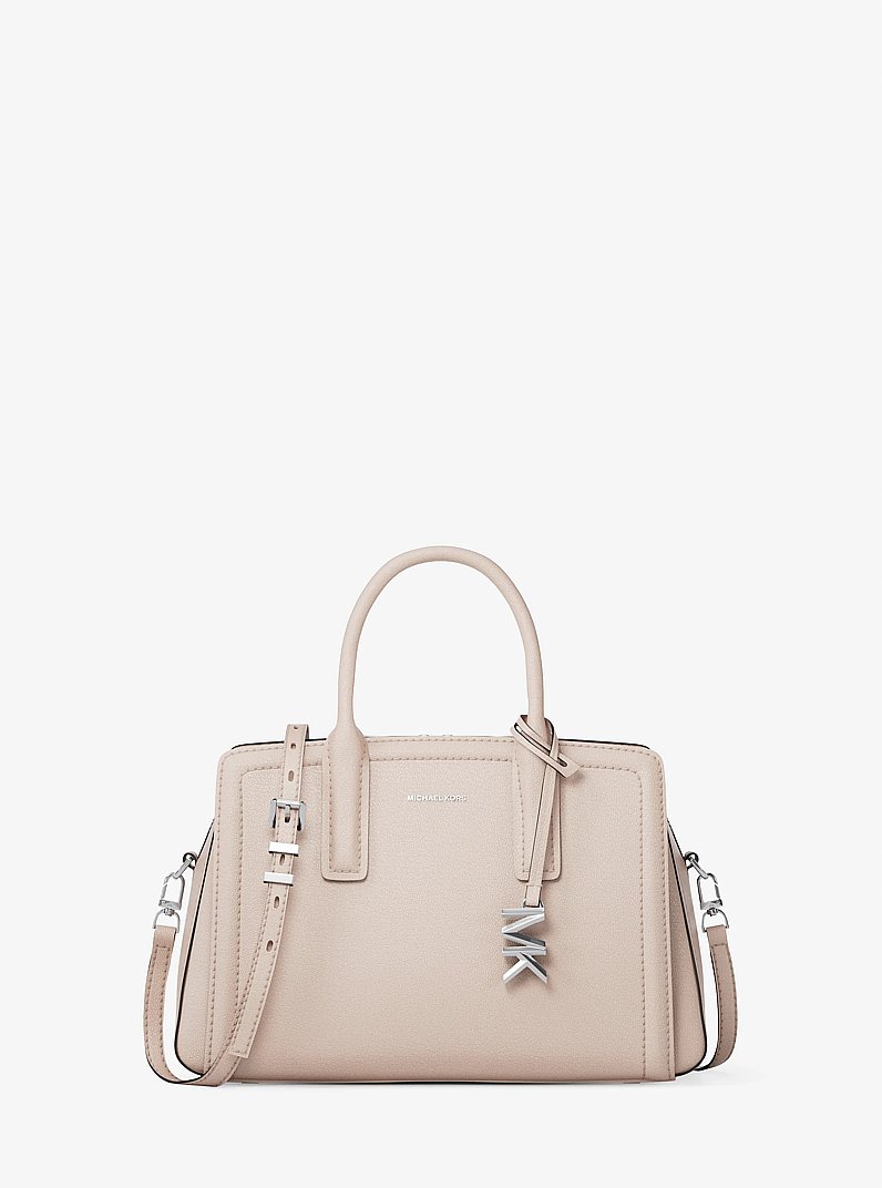 Laila Small Pebbled Leather Satchel in SOFT PINK | Michael Kors