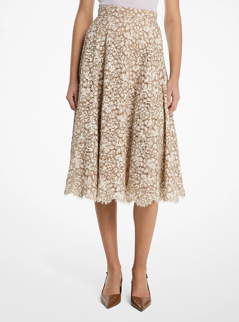 Floral Soutache Lace Circle Skirt