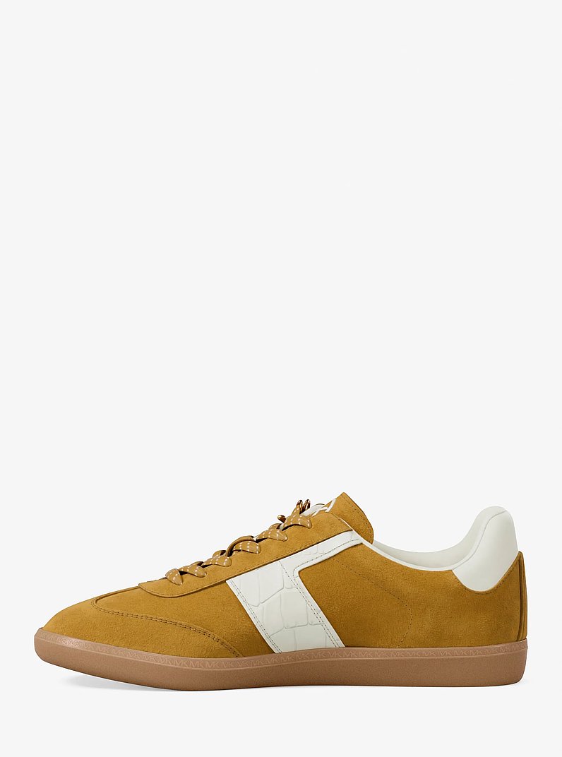 Sneaker Jovie aus Leder mit Krokodilpr&auml;gung und Wildleder in HELLGR&Uuml;N | Michael Kors