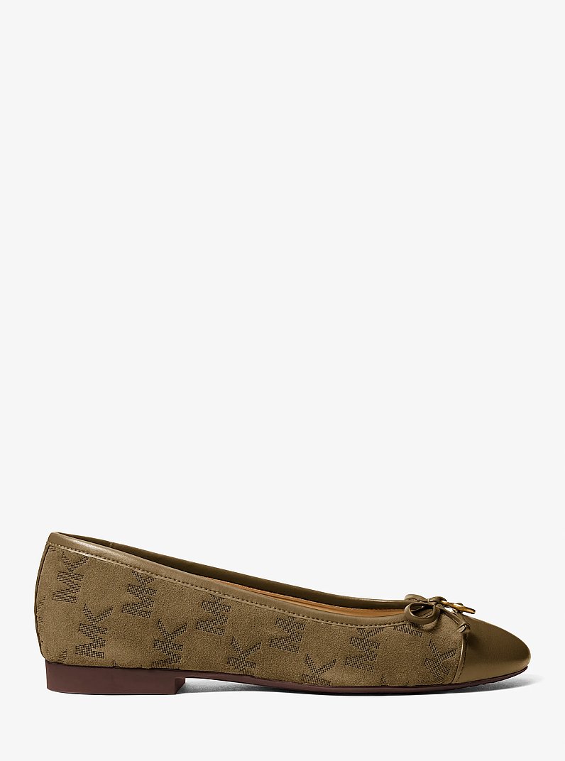 Ballerina Piper Flex in pelle scamosciata con logo in LODEN | Michael Kors
